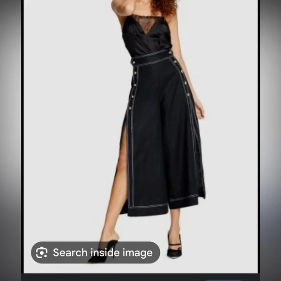 ALICE McCall the LOST PANT high waist wide leg linen culotte ankle pant NWT 8 - Picture 2 of 16